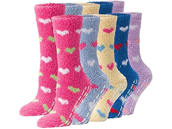 Debra Weitzner Women (9-11) Fuzzy Non-skid Socks