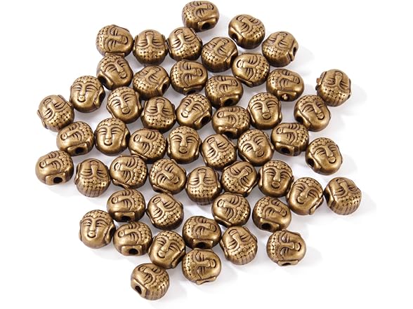 Craftdady 50pcs Antique Bronze Buddha Head Loose Beads