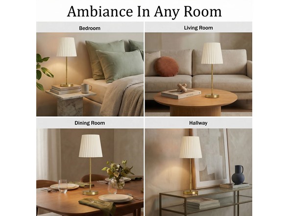Bamboo Stem Pleated Shade Cream Lamp