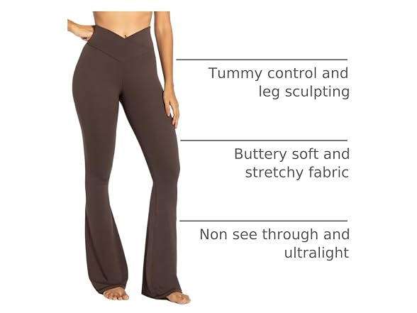 Sunzel Flare Leggings 30in XL Brown