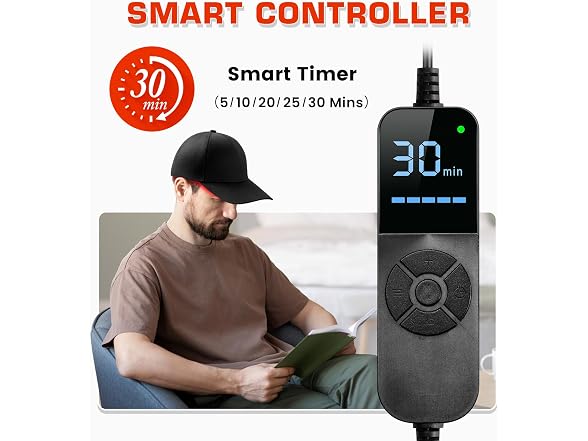 Laser Hair Growth Cap Red Light Therapy Black