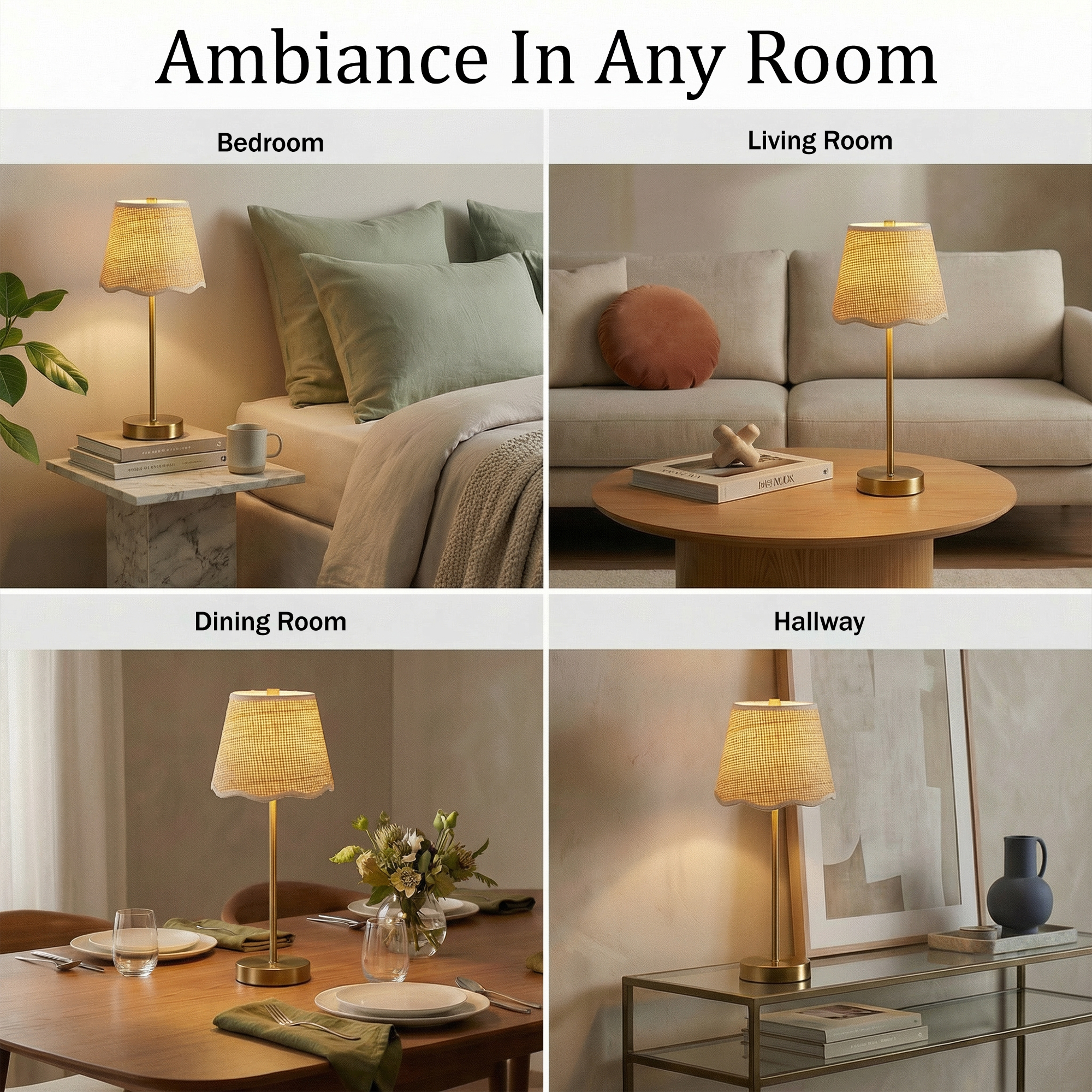 Raffia Scalloped Shade Lamp - Gallery 24