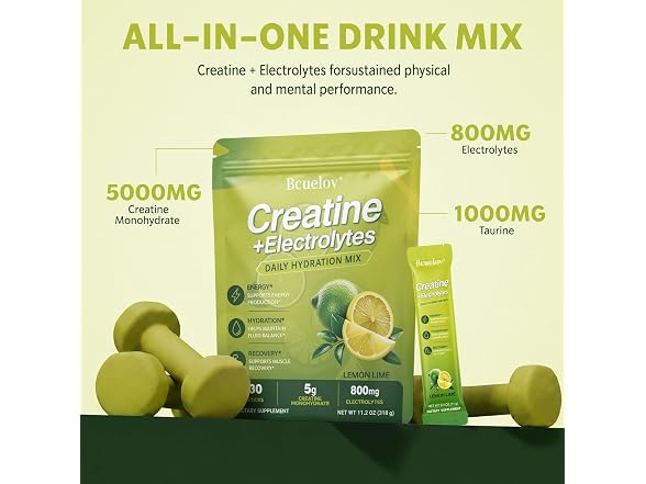 Bcuelov Creatine + Electrolytes Powder