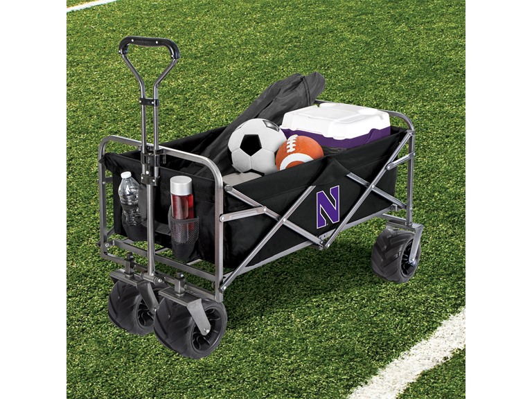 Smart Design Collegiate Heavy-Duty Utility Collapsible Wagon Beach Cart 20.15 x 35.5 x 22.5 Officially Licensed Logo