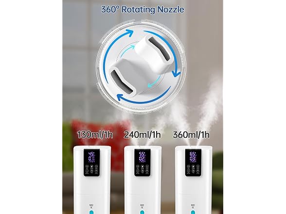 White Hiswelle 8L Smart Top Fill Humidifier