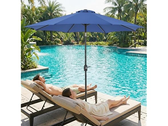 Zoolati 9Ft Patio Umbrella with Tilt and Crank - Gallery 6