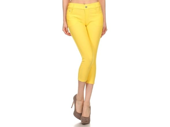 Yelete Women (M) Classic Solid Capri Yellow