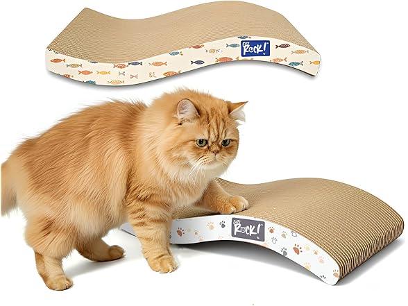 Cats Rock Scratching Board for Indoor Cats, Curved