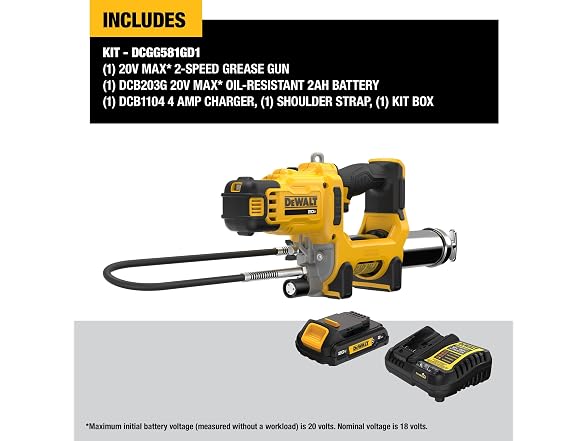 DEWALT DCGG581GD1 Grease Gun 20V MAX Kit