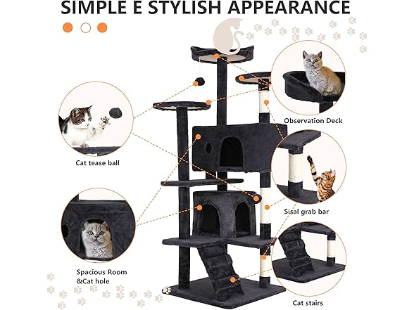 BestPet | 54" Cat Tree Tower
