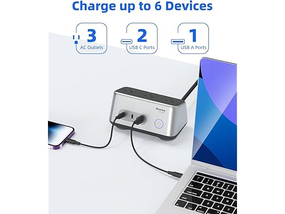 Huntkey 100W 6-in-1 USB-C Charging Station