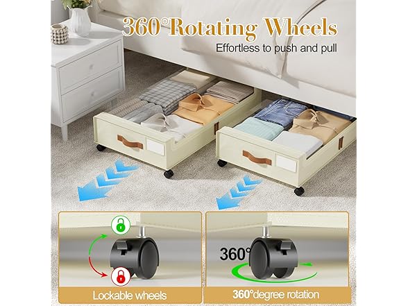 Beige 4 Pck Under the Bed Storage