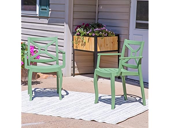 Sunnydaze Decor Tristana Arm Chairs Green