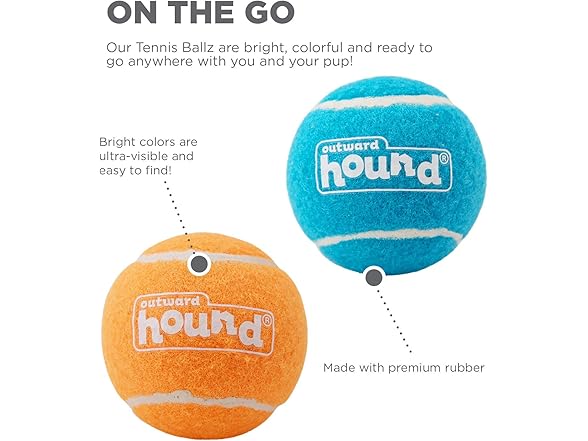 Outward Hound Tennis Ballz Fetch Dog Toy