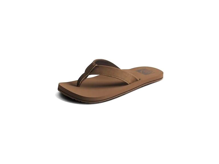 REEF Twinpin Mens Beach Flip Flop, Soft Cushion Footbed, Water Friendly, Sandstone, 12