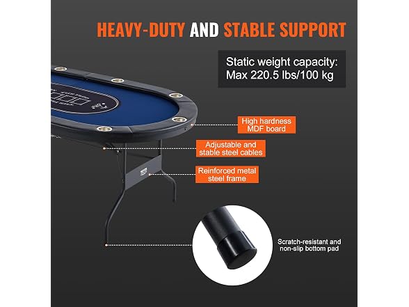 VEVOR 10 Player Foldable Poker Table