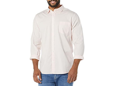 $5.99, Was $20.90, 71% Off! Amazon Essentials Men Long-sleeve Stretch Shirt dealfomo