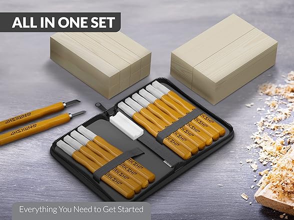 WRKSHP Wood Carving Tools - 12 PCS
