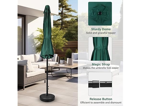 Simple Deluxe 2-Pack 7.5' Patio Umbrella, Green 2 Pack