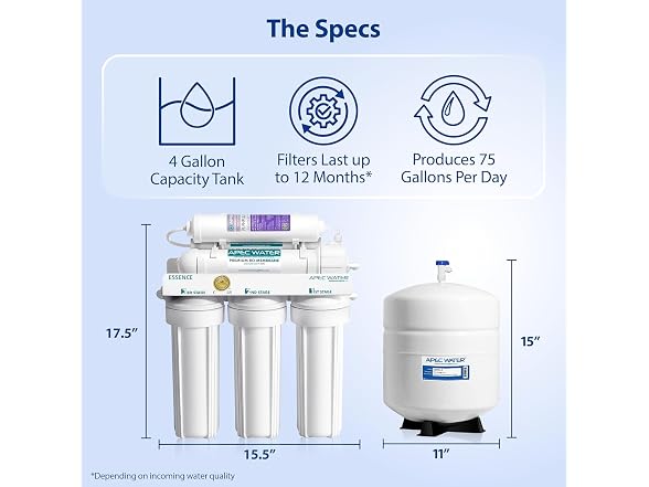 APEC Water Reverse Osmosis Water Filter System Alkaline pH