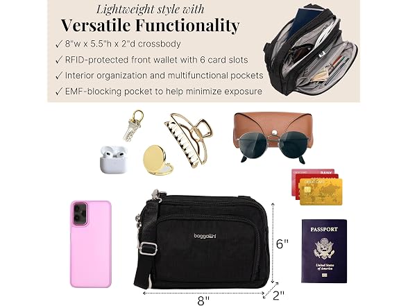 Baggallini Trifecta RFID Wallet Crossbody