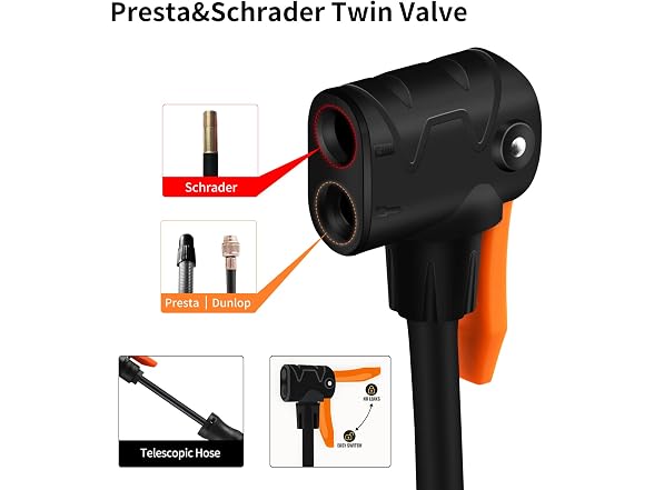 TOOLITIN Mini Bike Pump, Portable Bicycle Acce