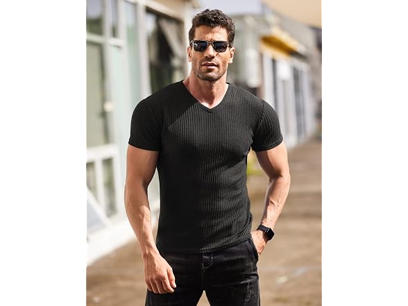 Coofandy Men (XXL) Muscle T Shirts Stretch Shirts
