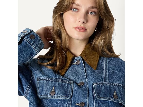 Women's Oversized-Fit Cropped Denim Jacket