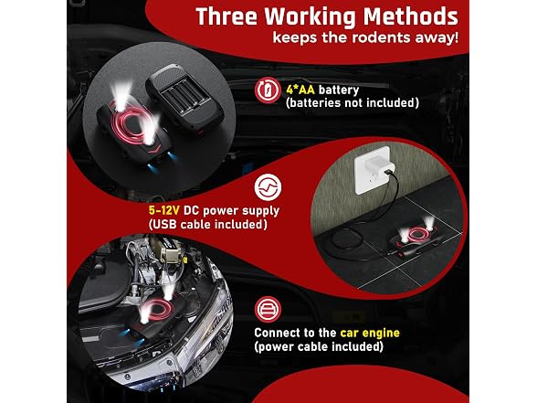 TWONION Ultrasonic Rodent Repeller for Car
