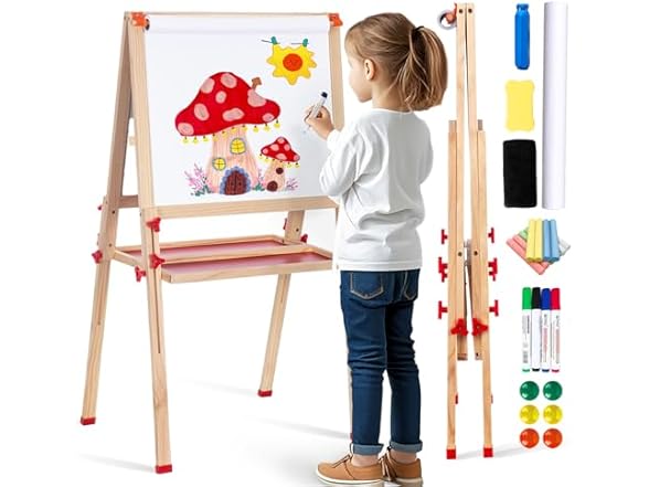 SketchNest Wooden Art Easel for Kids