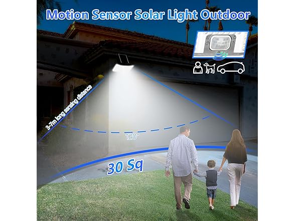 TOBUSA Motion Sensor Solar Outdoor Light