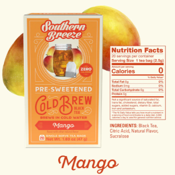 (6pk) Southern Breeze Mango Iced Tea Bags (20 bags per box) - Gallery 9