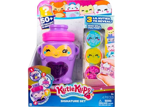 Kutie Kups - 4” Purple Water Bottle Monkey Kutie