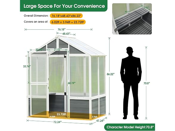 GLANZEND Polycarbonate Greenhouse