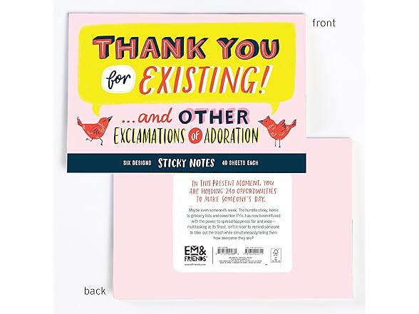 Em & Friends Thank You Sticky Note Packet