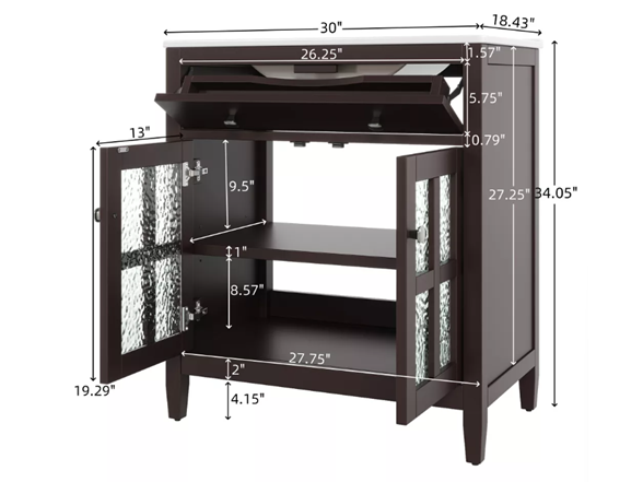 Christopher Knight Home Graham 30" Contemporary Vanity