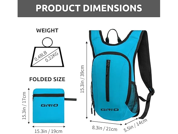 GRIO Lightweight Packable 15L Daypack ]