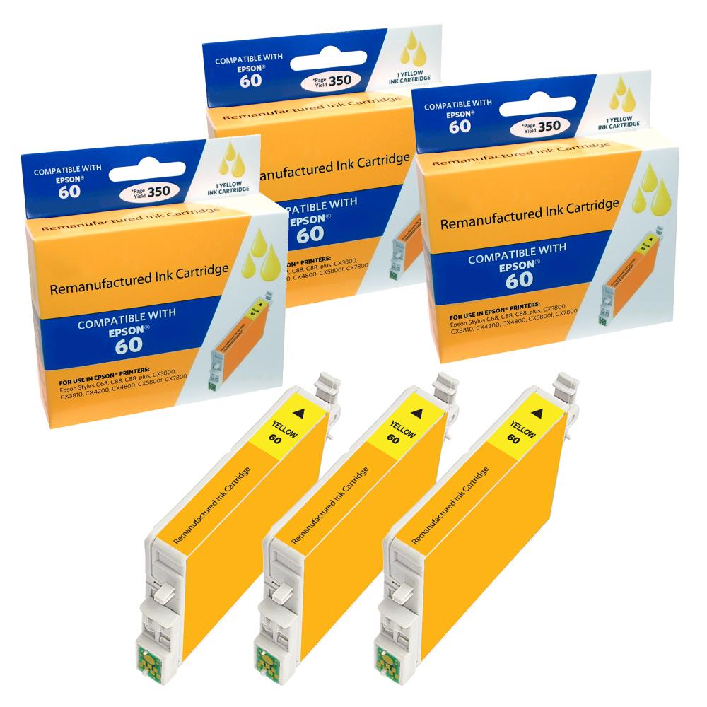 Compatible Epson 60 Yellow ink Cartridge (3 Pack) - Gallery 2