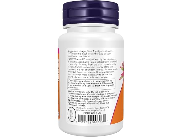 NOW Foods Vitamin D3 5000 IU 240 Softgels