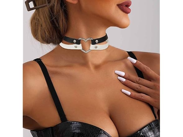 Obmyec Black Leather Choker Punk