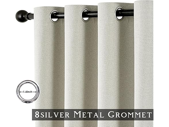 100% Blackout Greyish Beige Curtains
