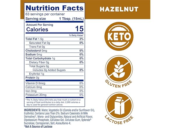 SPLENDA Sugar Free Hazelnut Coffee Creamer