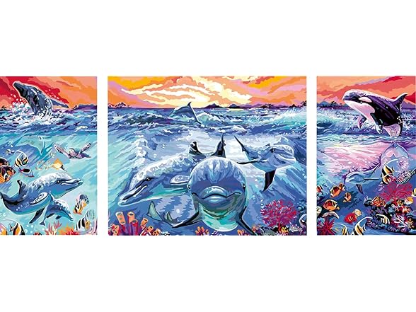 CreArt Dolphins Paint by Numbers Kit