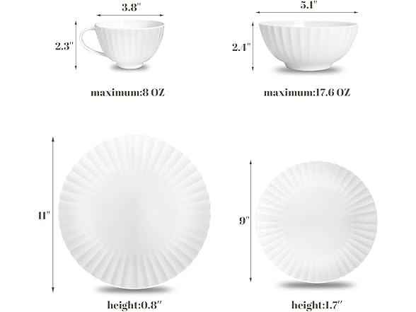 QUANSHANGJU 16-Piece Bone China Dinnerware Set
