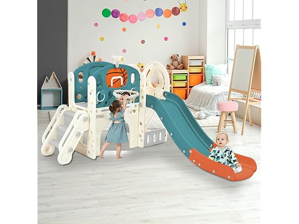 7 in 1 Kids Slide with Slide Arch Tunnel