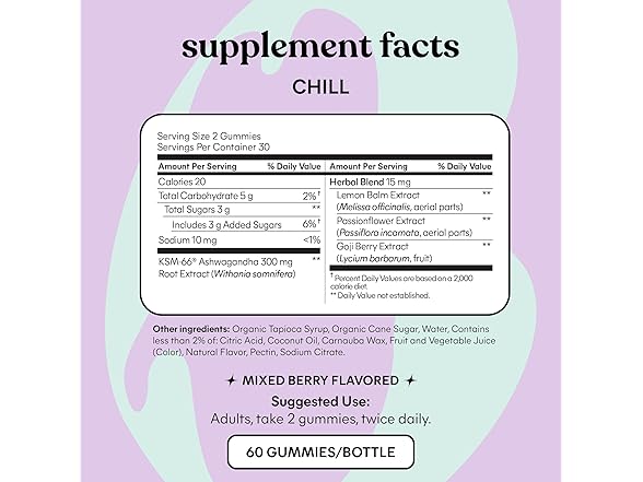 Lemme Chill Stress Gummies Ashwagandha 60ct