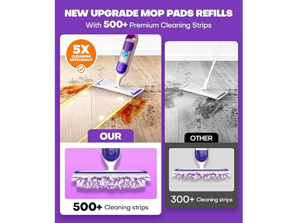 Domudy 5X Cleaning Power Mop Refills