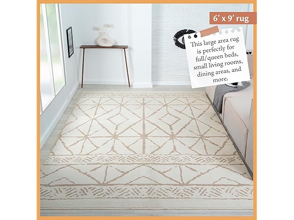 Indigo Ink Washable Area Rug, 6'x9'