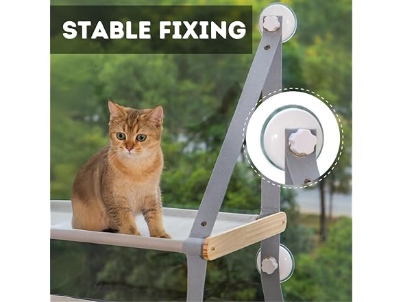 MALUKKOBRAND Cat Window Perch with Blanket