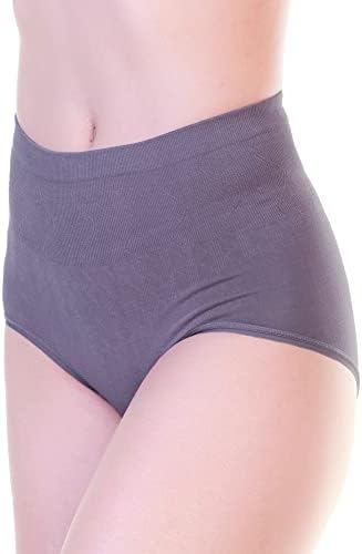 Angelina SE982_ASST_6_L-XL Large - X-Large Seamless Cotton Light-Control Mid-Rise Briefs Panties Assorted Color (6 Pack)